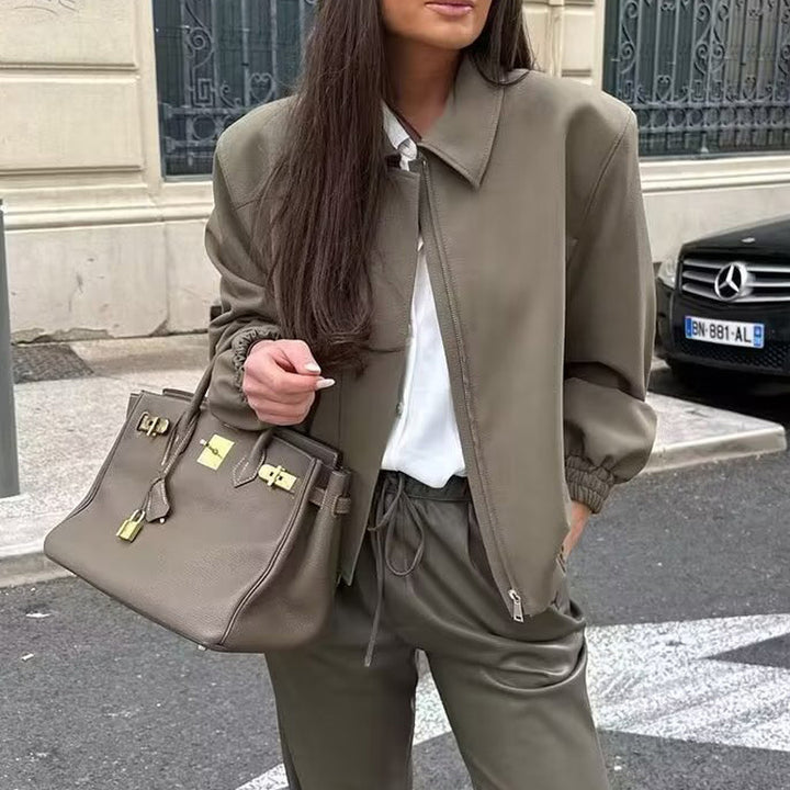 Damen sportliche Übergangsjacke mit elastischem Saum und praktischen Taschen Drune
