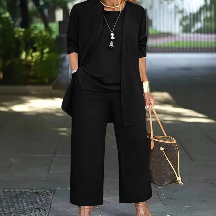 Drune | Langarm-Cardigan-Weste Drei-Teile-Set