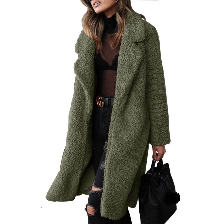 Damen kuscheliger Mantel aus Teddyfell Drune