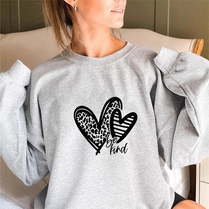 Damen Sweatshirt mit modischem Herzmotiv und lässigem Schnitt Drune
