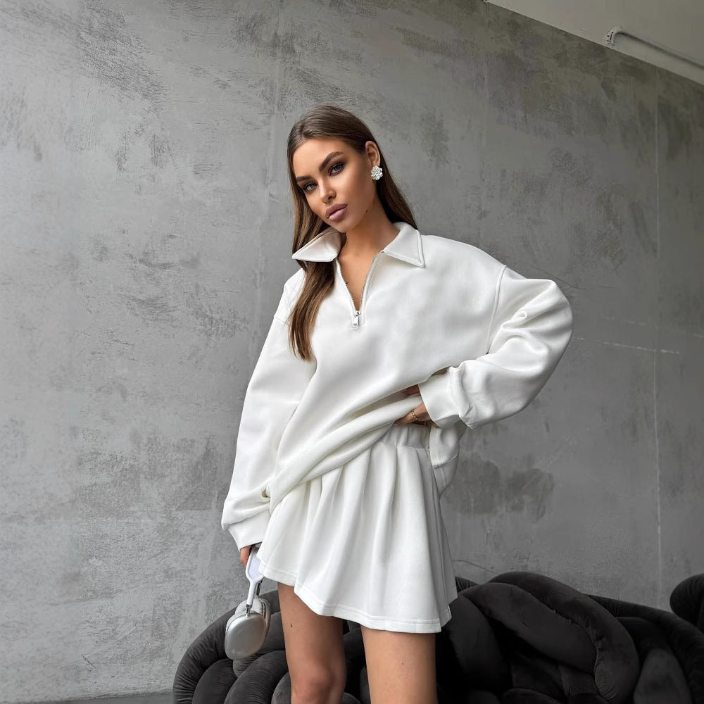 Damen sportlicher Pullover mit Reißverschluss Drune