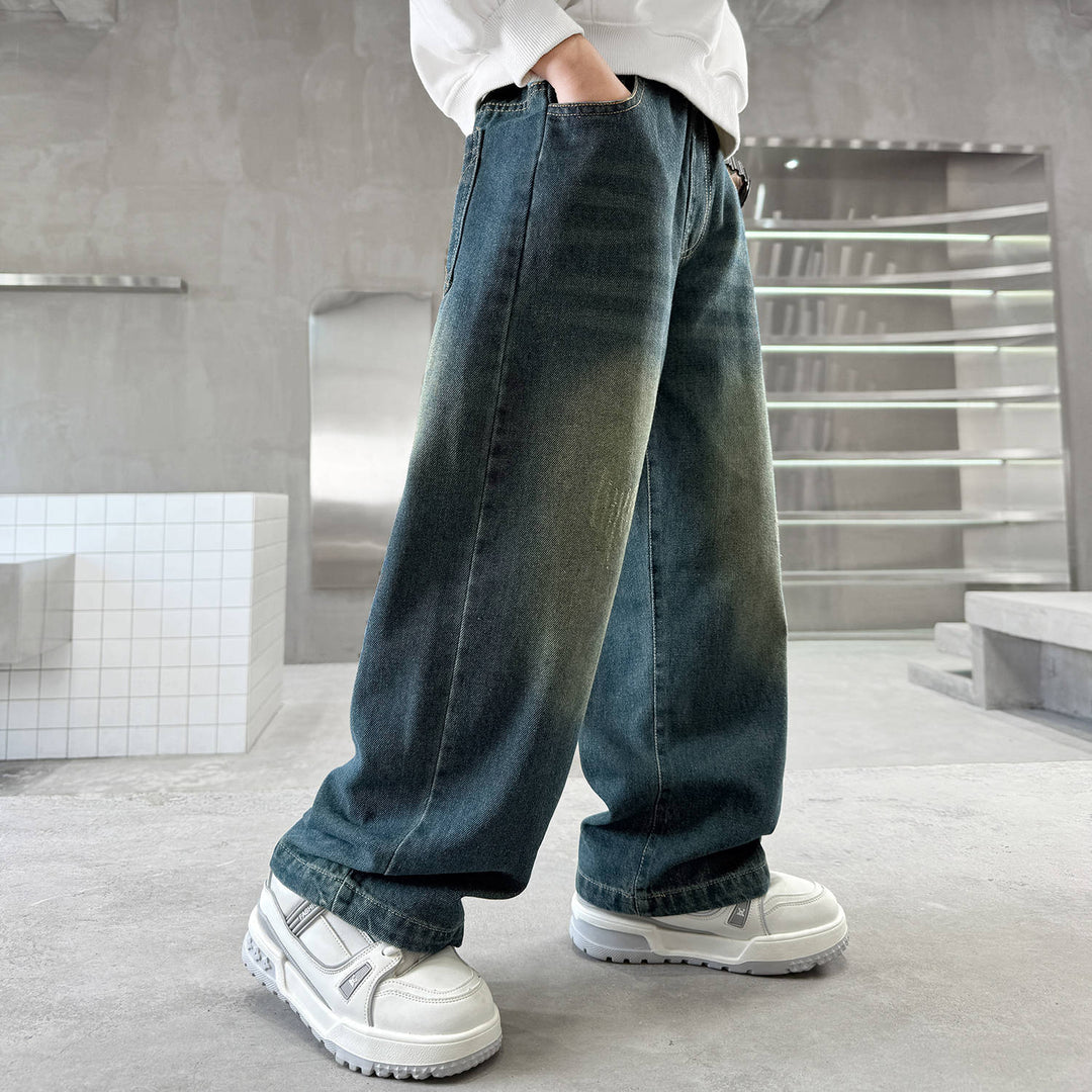 Damen weite Jeans im urbanen Stil mit praktischen Taschen Drune