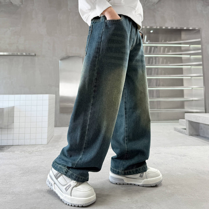 Damen weite Jeans im urbanen Stil mit praktischen Taschen Drune