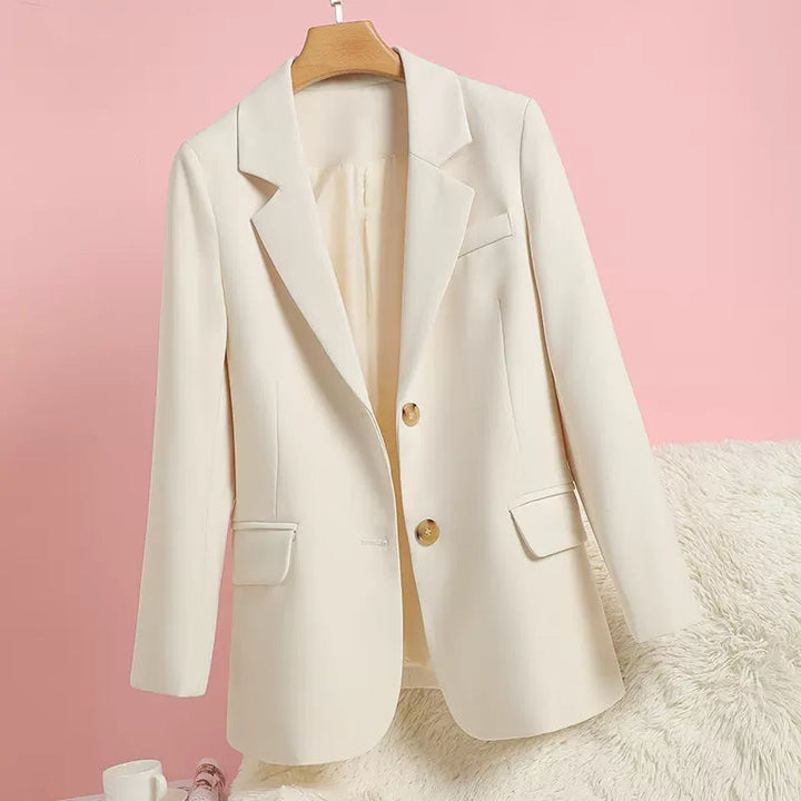 Damen eleganter Blazer mit zeitlosem Schnitt und goldenen Knopfdetails Drune