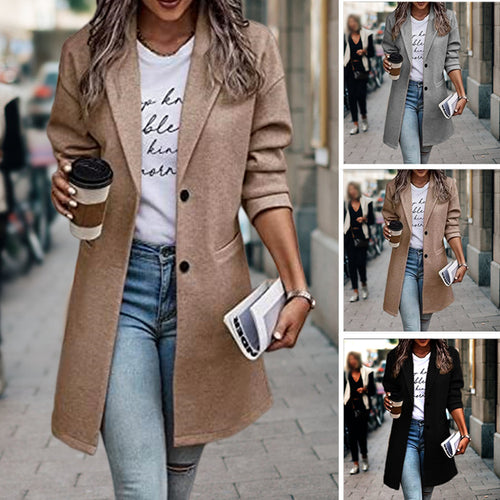 Damen Elegante Vintage-Style Blazerjacke Drune