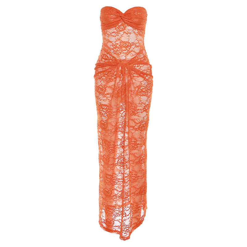 Damen Elegantes Spitzenabendkleid Drune