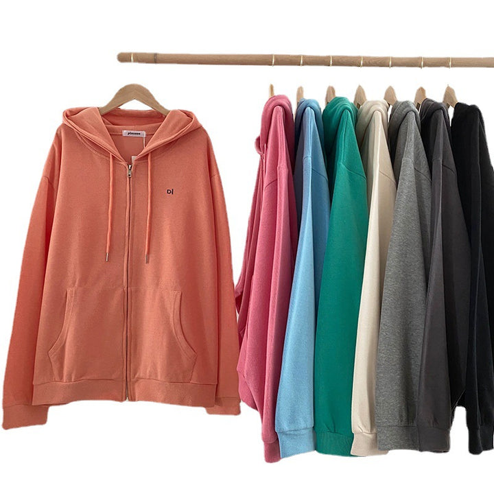 Damen lässiger Kapuzenpullover mit durchgehendem Reißverschluss und praktischen Eingrifftaschen Drune