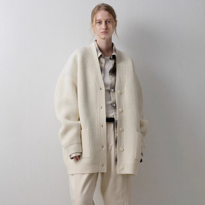 Damen Grobstrickcardigan mit übergroßen Ärmeln Drune