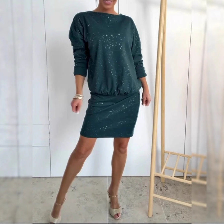Damen lässiges Oversized Kleid mit schimmernden Akzenten Drune