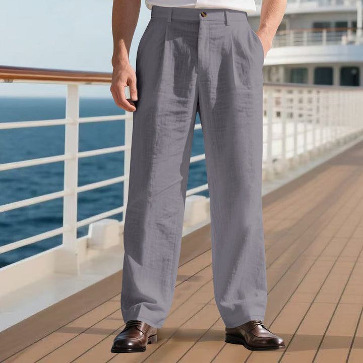 Herren elegante Freizeit-Hose mit weichem Stoff und weitem Schnitt Drune