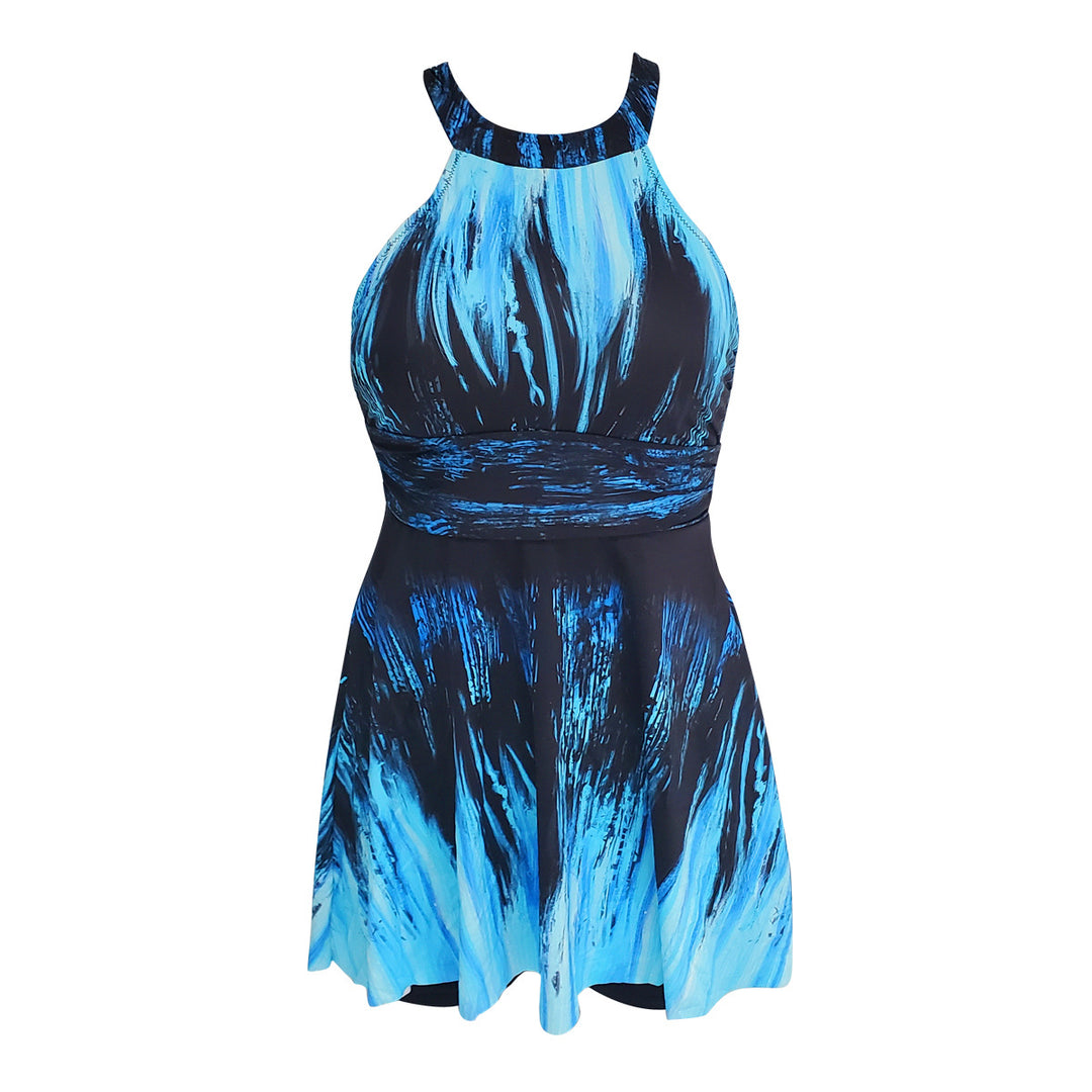 Damen Sportlicher Badeanzug mit Rock-Design Drune