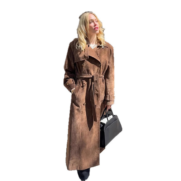 Damen Langmantel aus softem Wildleder Drune