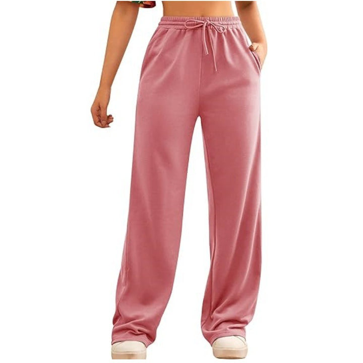 Damen nan fließende Relax-Palazzohose mit hohem Komfortbund, Kordelzug und seitlichen Einschubtaschen Drune