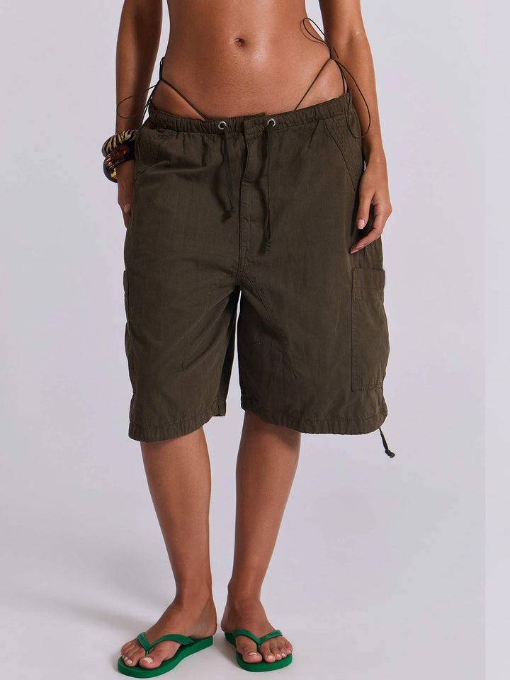 Damen lässige kurze Cargo-Shorts mit verstellbarem Bund und praktischen Taschen Drune