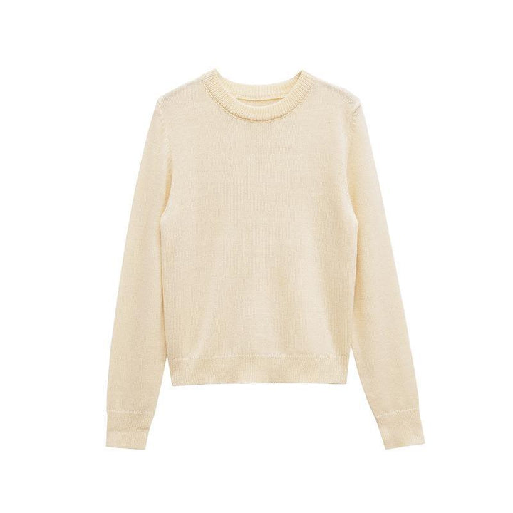 Damen gemütlicher Rundhals-Pullover aus hochwertiger Baumwolle Drune