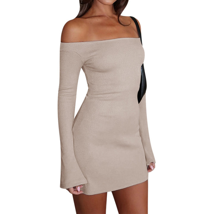 Damen Off-Shoulder Minikleid mit langen Ärmeln und figurbetontem Schnitt Drune