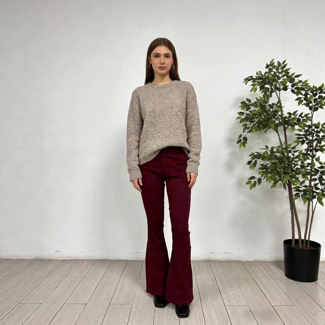 Damen modische Flared Jeanshose mit hohem Bund und komfortablem Schnitt Drune