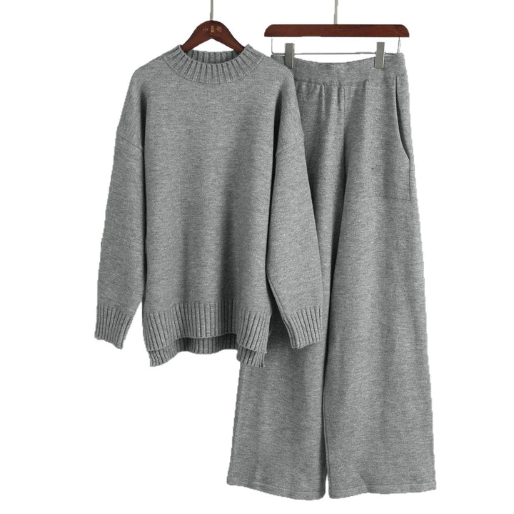 Damen Kuscheliges Strickoberteil und weite Hose Drune