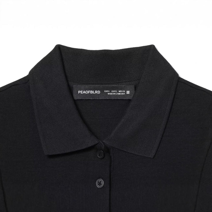 Damen Polo-Kleid mit schwingendem Rock und klassischem Kragen Drune