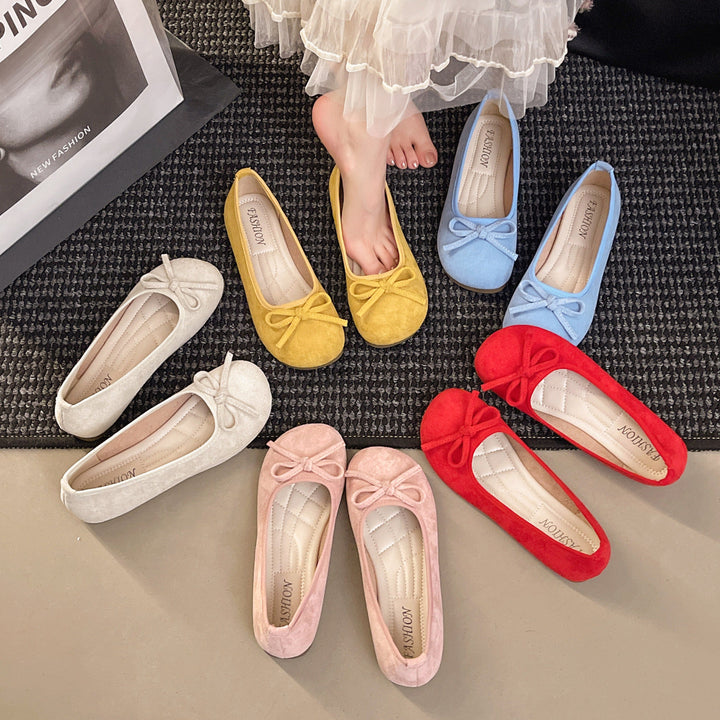 Damen Komfortable Ballerinas mit dekorativen Schleifen und hochwertigem Obermaterial Drune