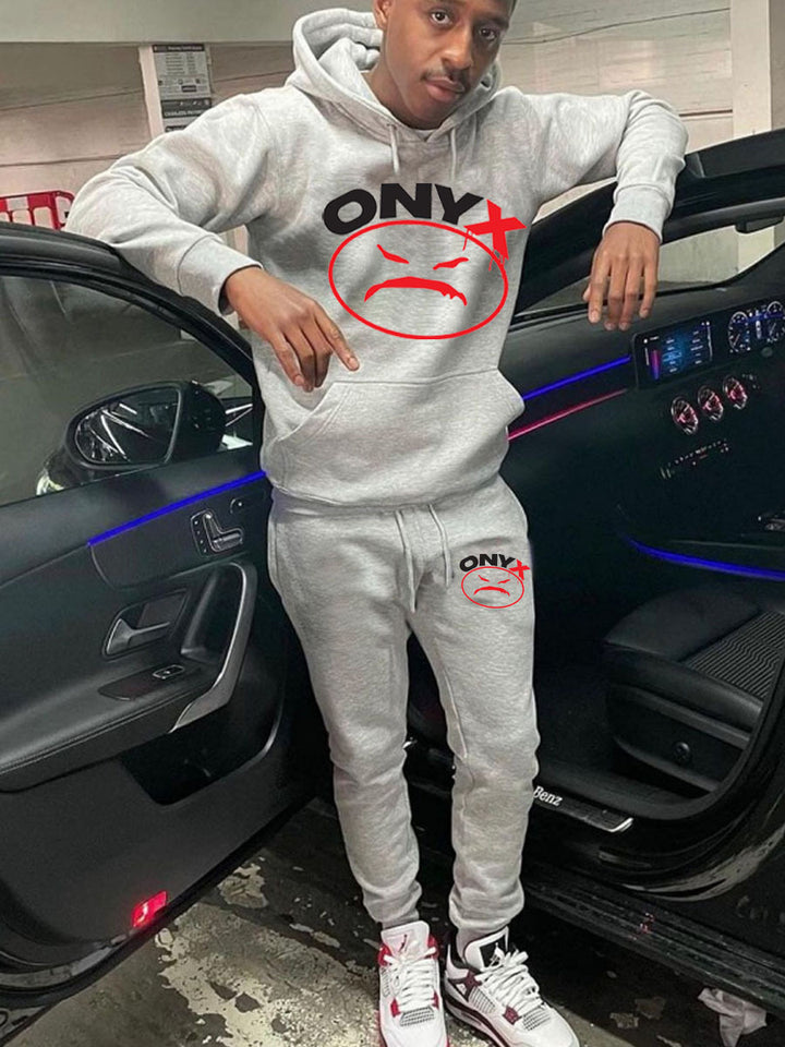 Herren Hoodie- und Jogginghose-Set mit markantem Grafikdesign Drune