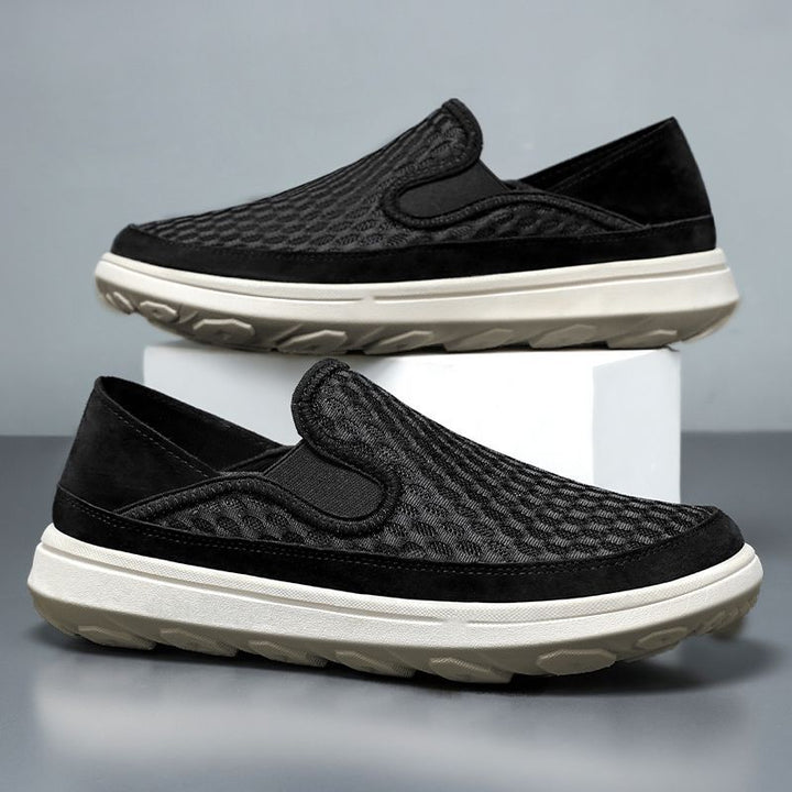 Herren nan atmungsaktiver Mesh-Slip-On Loafer mit elastischen Einsätzen und stoßdämpfender EVA-Sohle Drune
