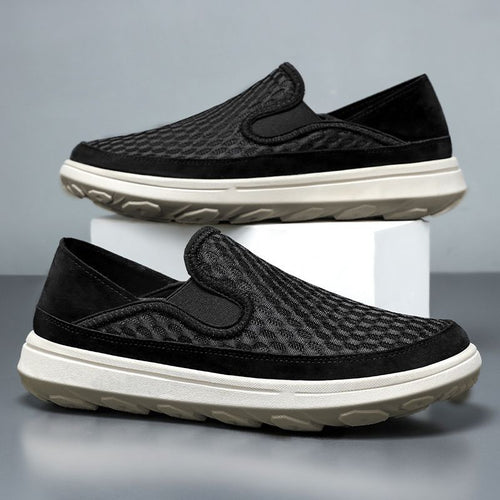 Herren nan atmungsaktiver Mesh-Slip-On Loafer mit elastischen Einsätzen und stoßdämpfender EVA-Sohle Drune