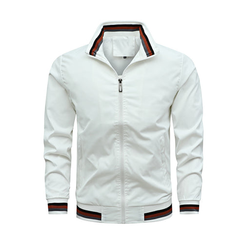 Herren modische Sportjacke mit strukturiertem Kragen Drune