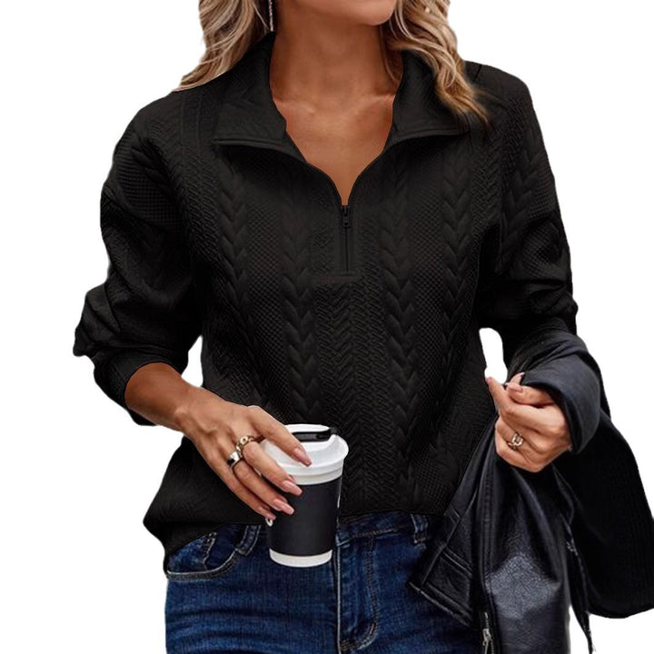 Damen Strickpullover mit hohem Kragen und Reißverschluss Drune