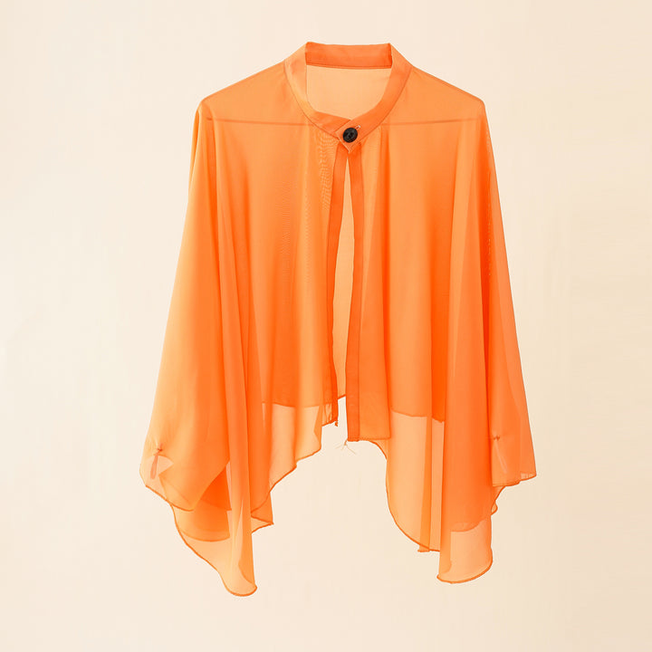 Damen Luftiger Chiffon-Kimono mit weit ausgestellten Ärmeln Drune