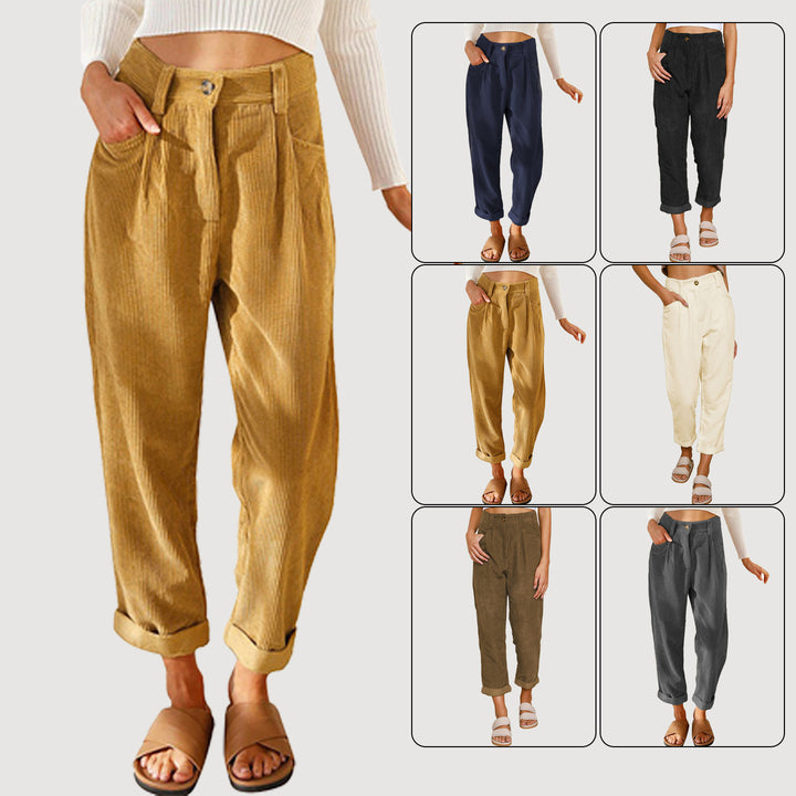 Damen Weit geschnittene Hose mit hohem Bund und lässigem Schnitt Drune