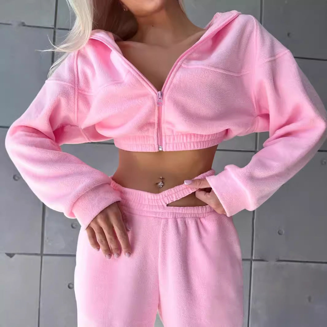Damen kuscheliges Fleece-Loungewear-Set Drune