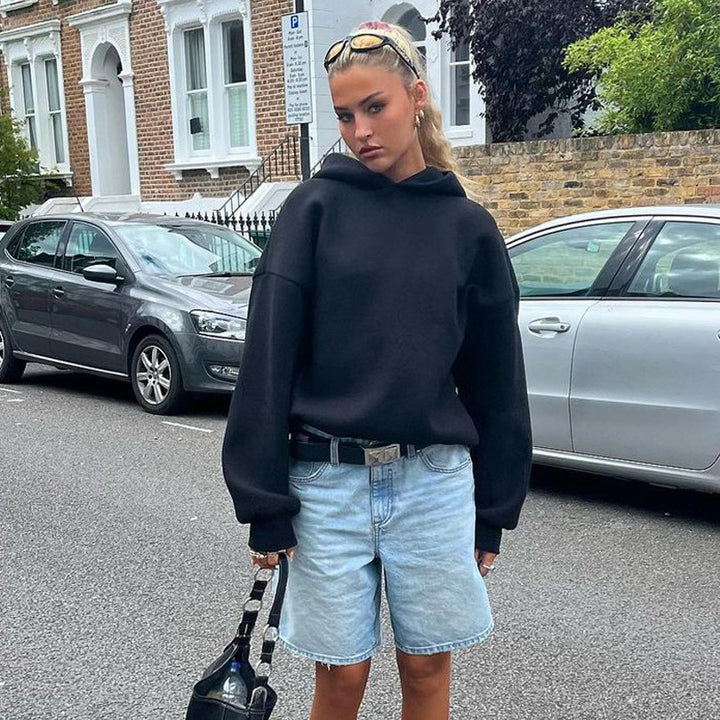 Damen Kapuzenpullover mit oversized Schnitt und weichem Material Drune