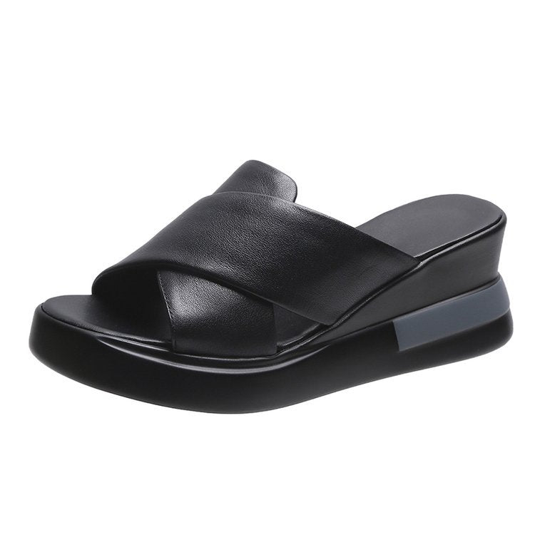 Damen nan Stadtkomfort Keil-Slipper mit ergonomischem viskoelastischem Fußbett und nahtlosem Synthetikobermaterial Drune