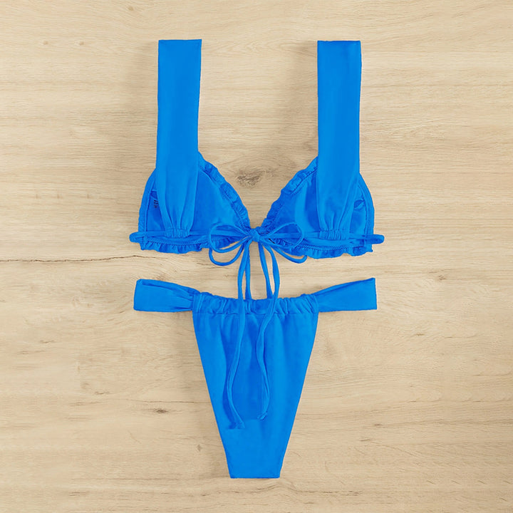 Damen Bikini-Set mit anpassbaren Trägern und hohem Taillenschnitt Drune