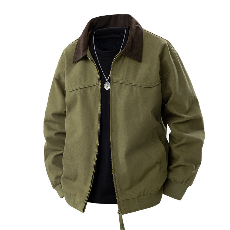 Herren leichte Utility-Jacke mit Stehkragen und praktischen Taschen Drune