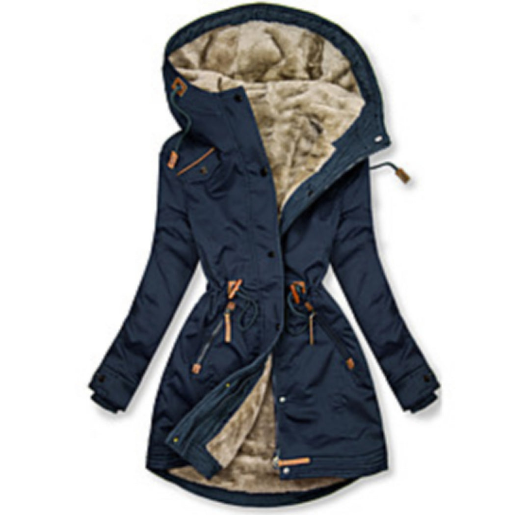 Damen Wintersaison Parka mit warmer Fleece-Fütterung Drune