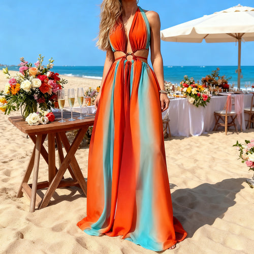 Damen Maxikleid mit raffinierter Wickel-Optik und schmeichelndem Body-Design Drune