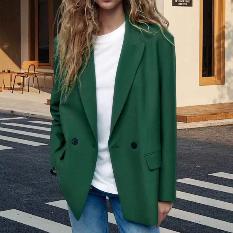 Damen Eleganter Blazer mit doppelt geknöpften Lappen Drune