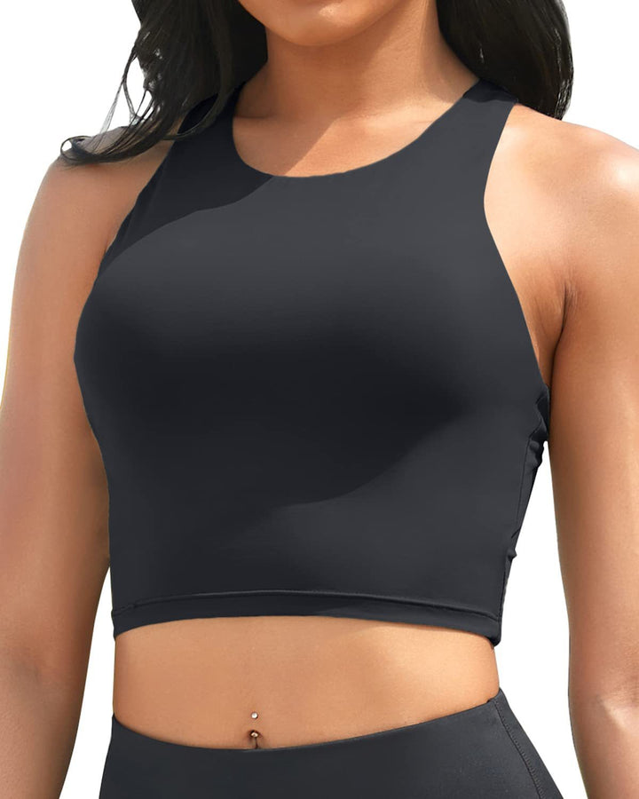 Damen Sportliches Crop-Top Drune