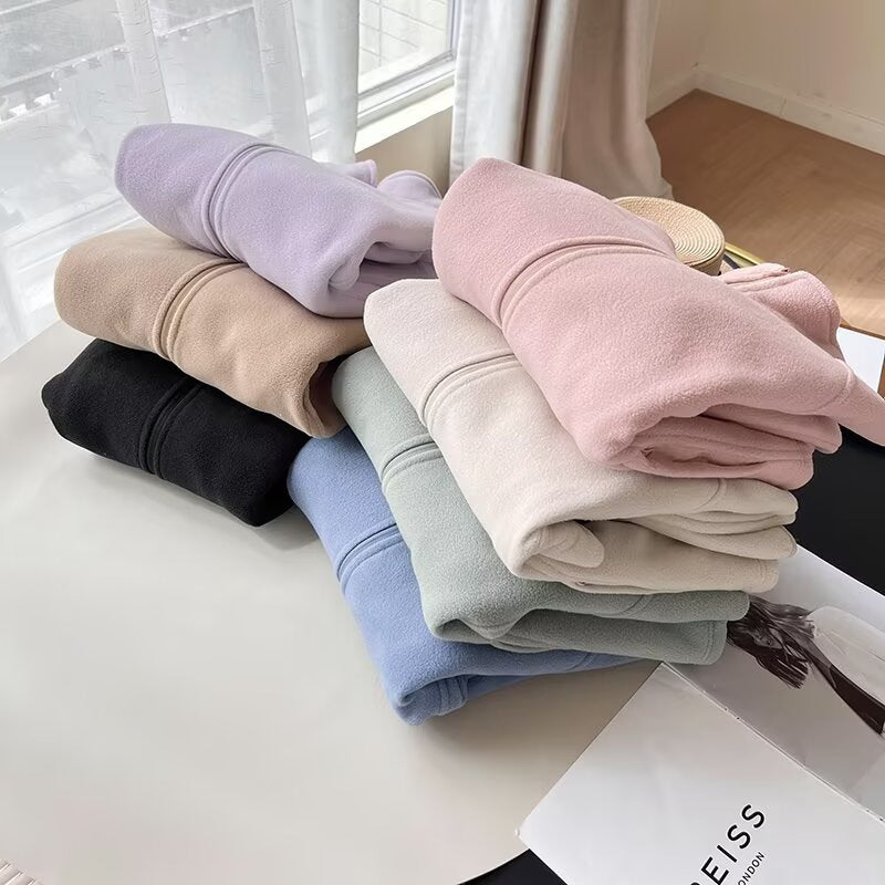 Damen kuschelige Fleecejacke mit hohem Kragen Drune