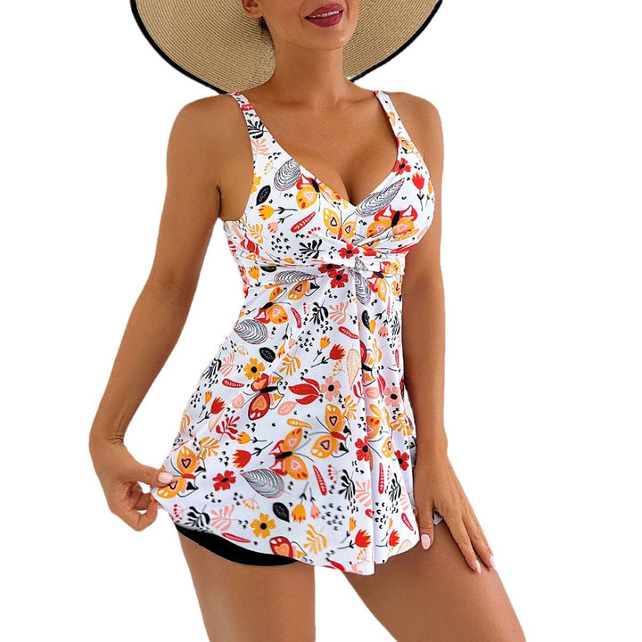 Damen Tankini-Set mit floralem Überrock und integriertem Short Drune