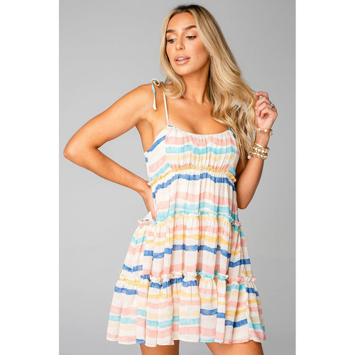 Damen Freizeitkleid mit verspielten Rüschendetails und verstellbaren Trägern Drune