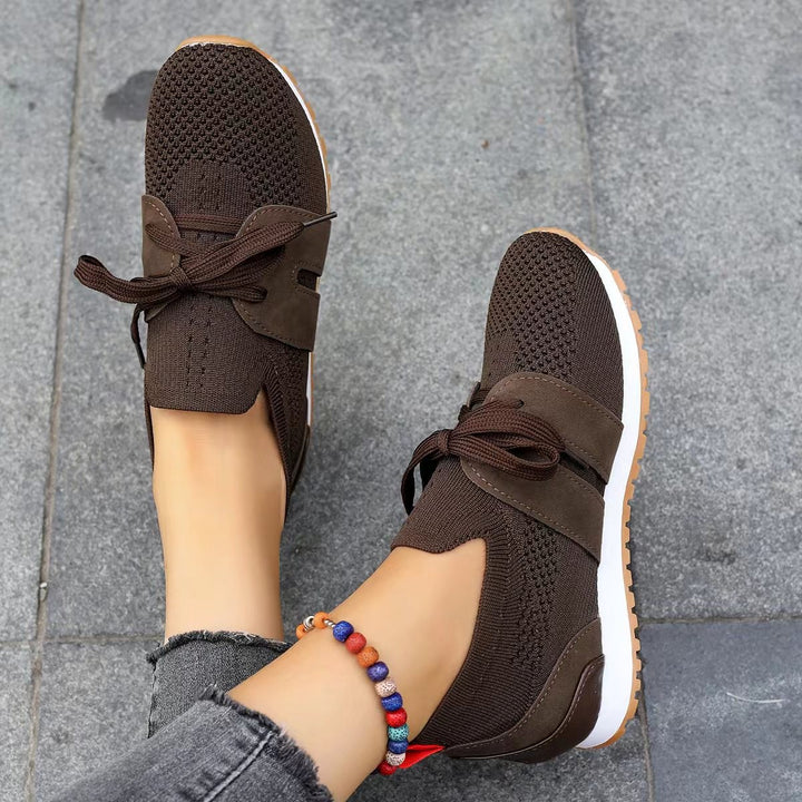 Damen nan leichte Strick-Sneaker mit ergonomischem Memory-Fußbett und rutschfester Profilsohle Drune