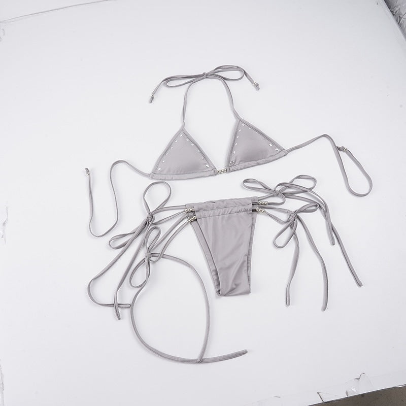 Damen Bikini-Set mit modischem Triangel-Design und verstellbaren Trägern Drune