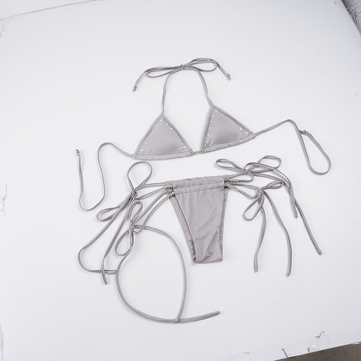 Damen Bikini-Set mit modischem Triangel-Design und verstellbaren Trägern Drune