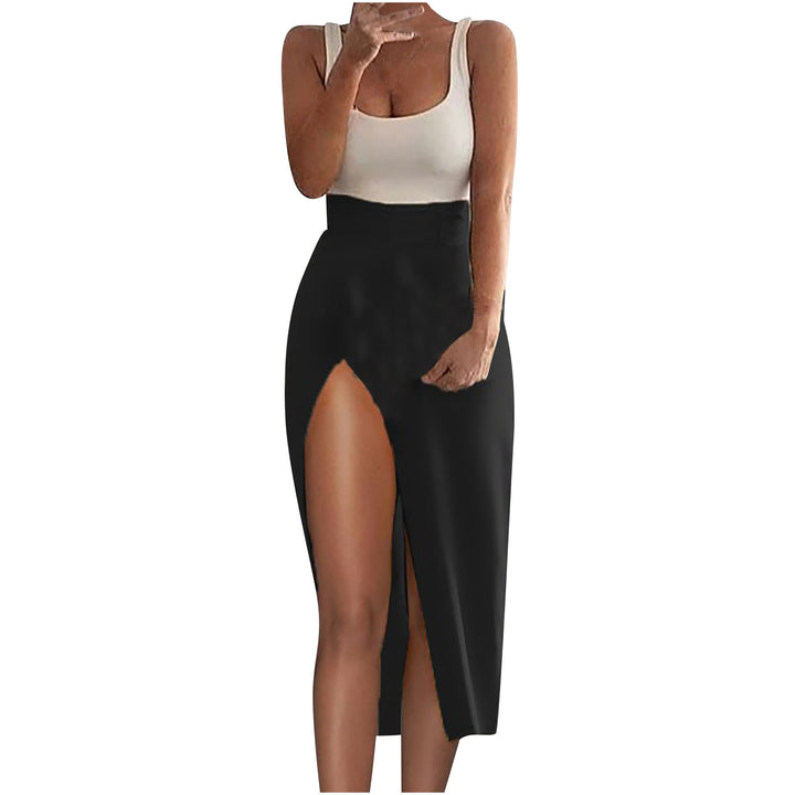Damen eleganter Maxirock mit bequemen Schlitzdetails Drune