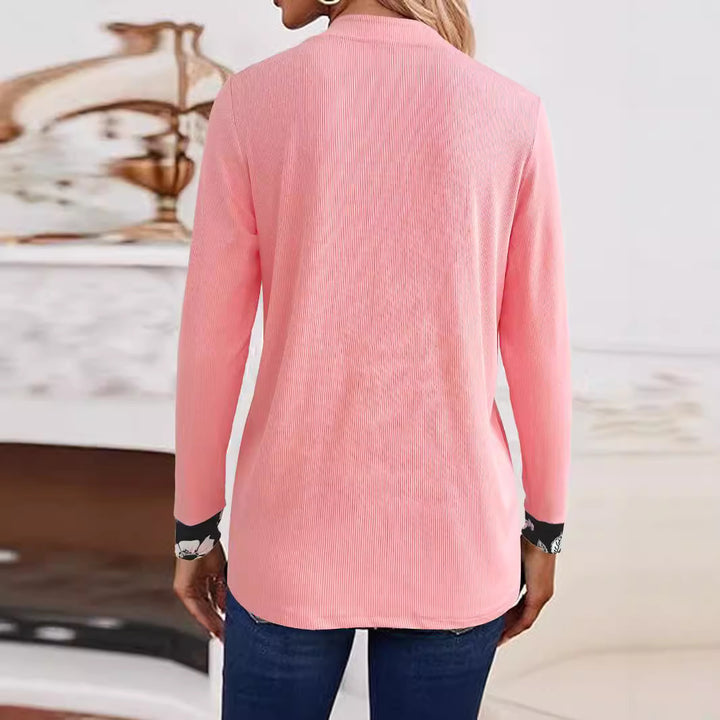 Damen Lässige Strickjacke mit floralem Akzent Drune