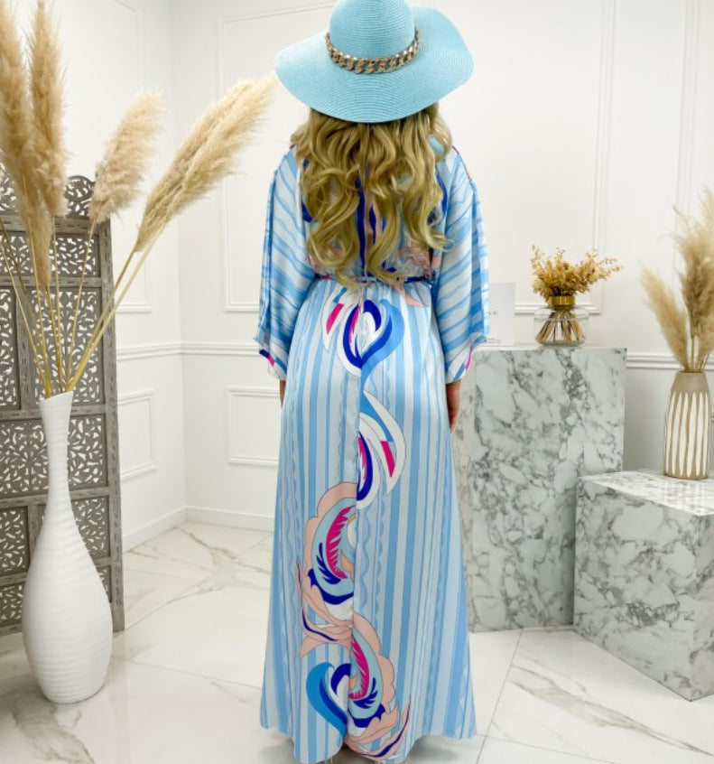 Drune | Kurzarm Schwingendes Langkleid