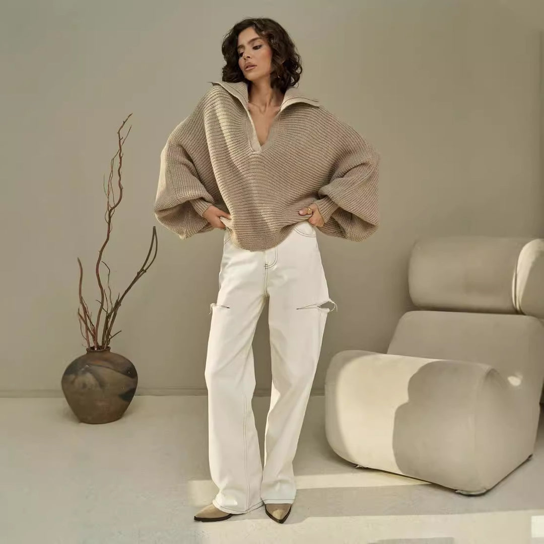 Damen Kuscheliger Oversized Pullover Drune